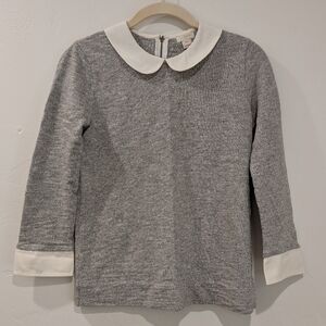 J. Crew Gray Sweater with White Collar